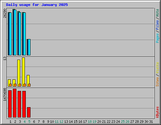 Daily usage for January 2025